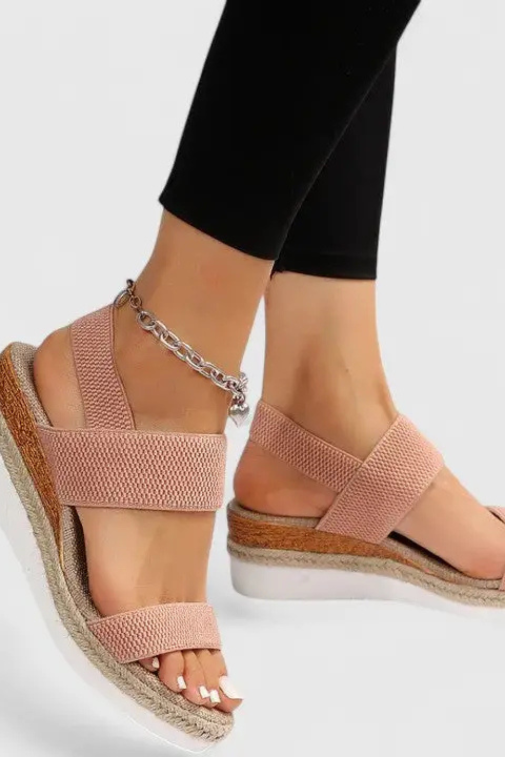 Matilda | Women Orthopedic Elastic Strap Espadrille Wedge Sandals 4