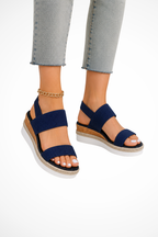 Matilda | Women Orthopedic Elastic Strap Espadrille Wedge Sandals 9