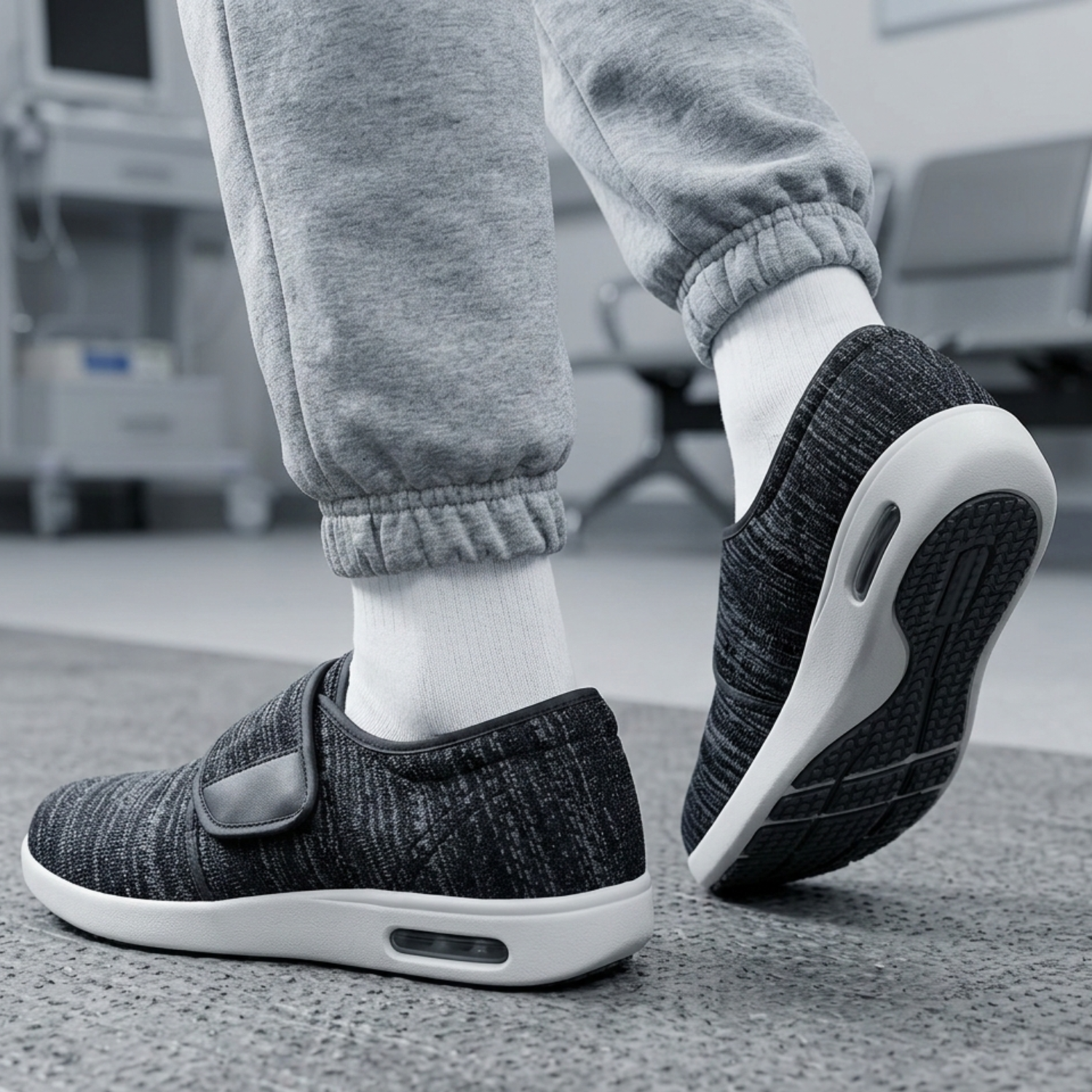 Men's Breathable Mesh Extra-Wide Trainers | Comfortable Adjustable Straps for All-Day Wear 1