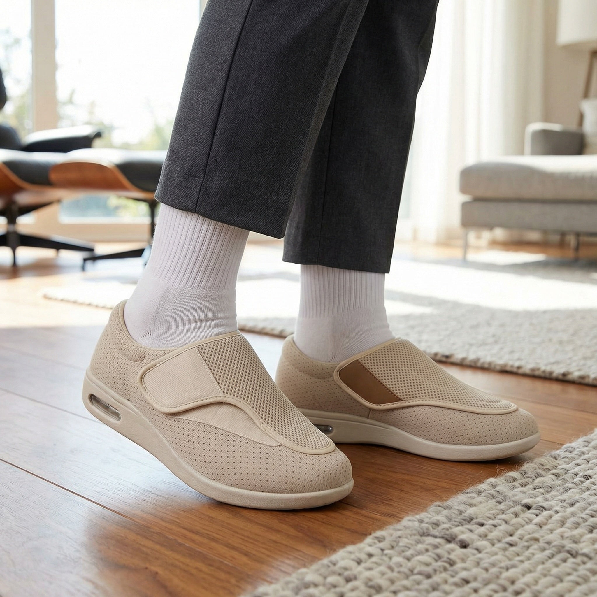 Men's Breathable Mesh Extra-Wide Trainers | Comfortable Adjustable Straps for All-Day Wear 2