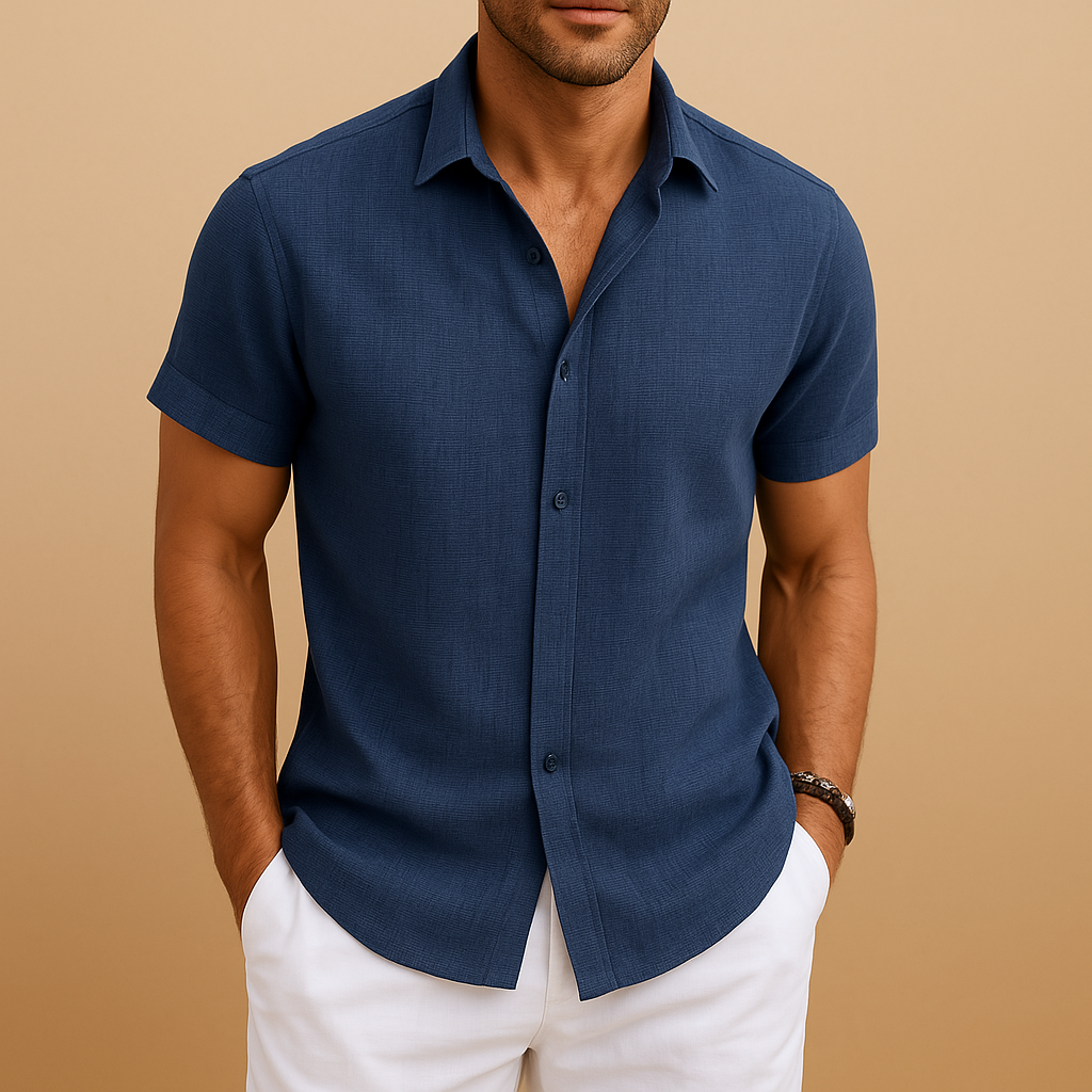 Men's Cotton Blend Fitted Shirt | Modern Casual Wear for All Occasions 0