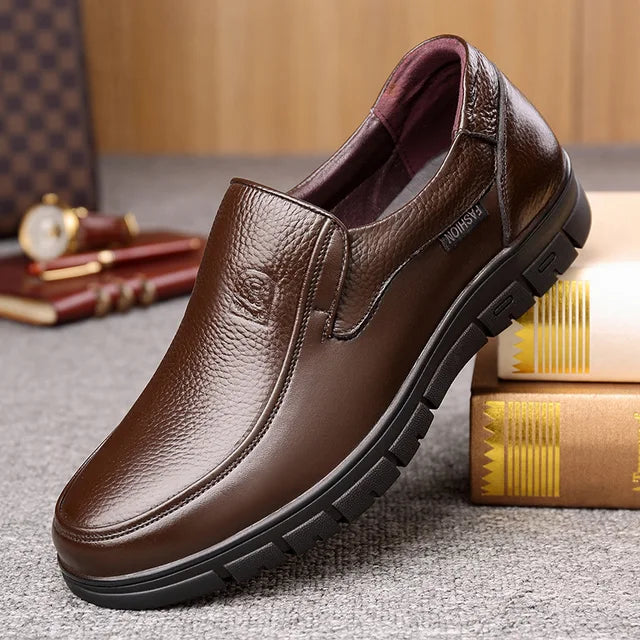 Mens Genuine Leather Brown Loafers | Comfortable Casual Slip-On Shoes 3