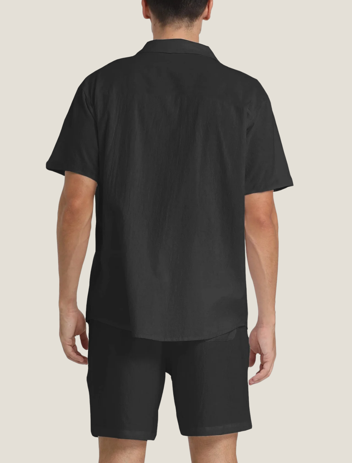 Mens Lightweight Woven Summer Set | Relaxed Short Sleeve Shirt and Drawstring Shorts 3
