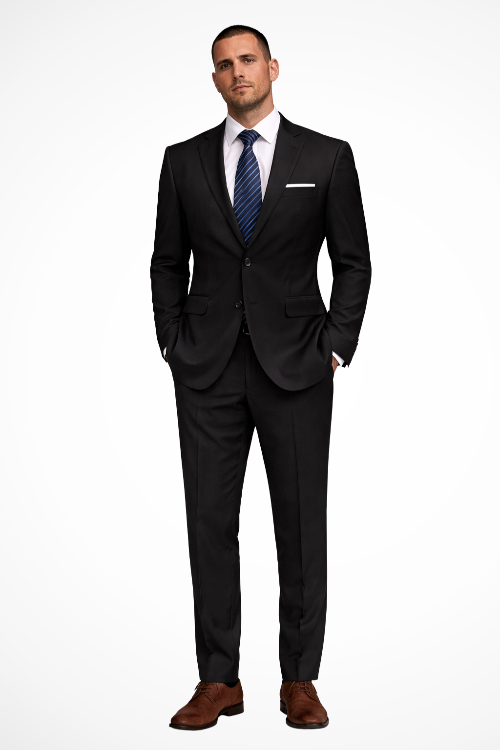 Mens Tailored Fabric Wedding Suit | Elegant Notch Lapel Blazer and Slim-Fit Trousers 3