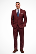 Mens Tailored Fabric Wedding Suit | Elegant Notch Lapel Blazer and Slim-Fit Trousers 4