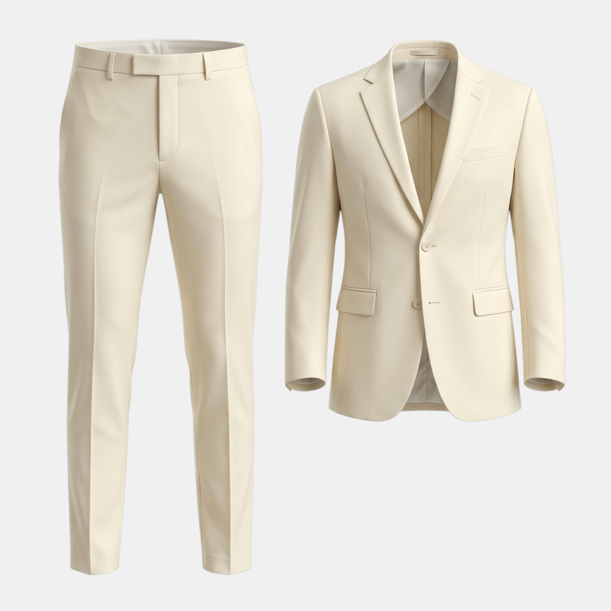 Mens Tailored Woven Suit Set | Classic Formal Black Suit Jacket and Trousers 2