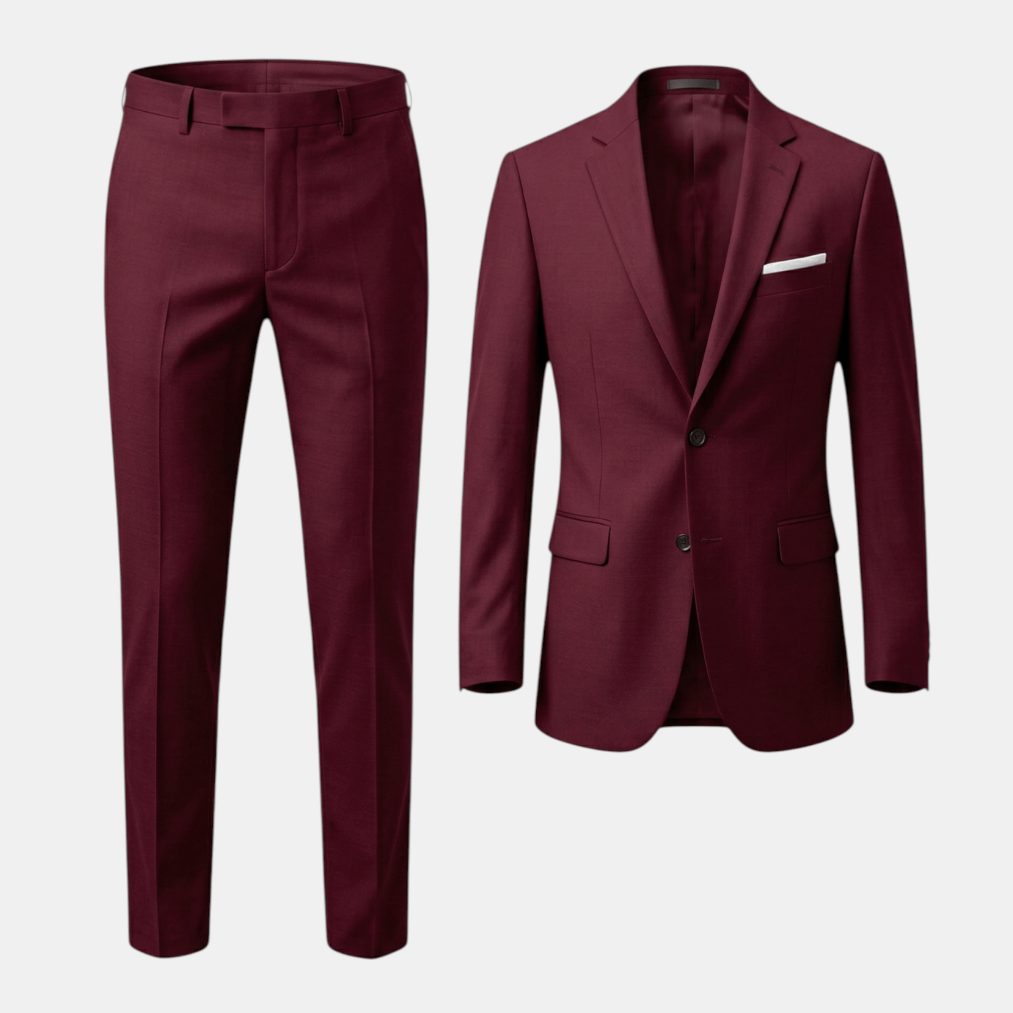 Mens Tailored Woven Suit Set | Classic Formal Black Suit Jacket and Trousers 5