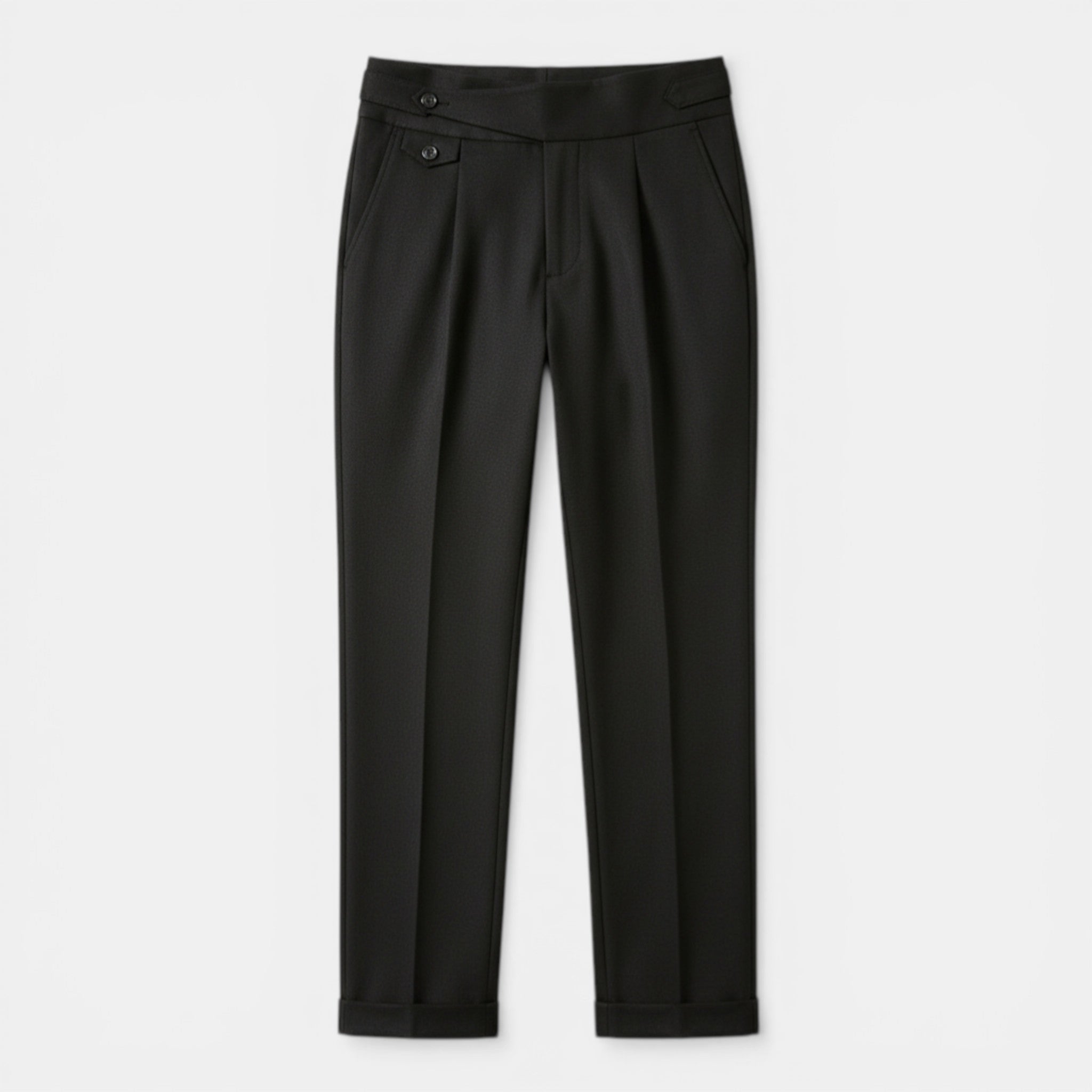Mens Woven Cropped Suit Pants | Stylish Mid Waist Dress Trousers for All Seasons 2