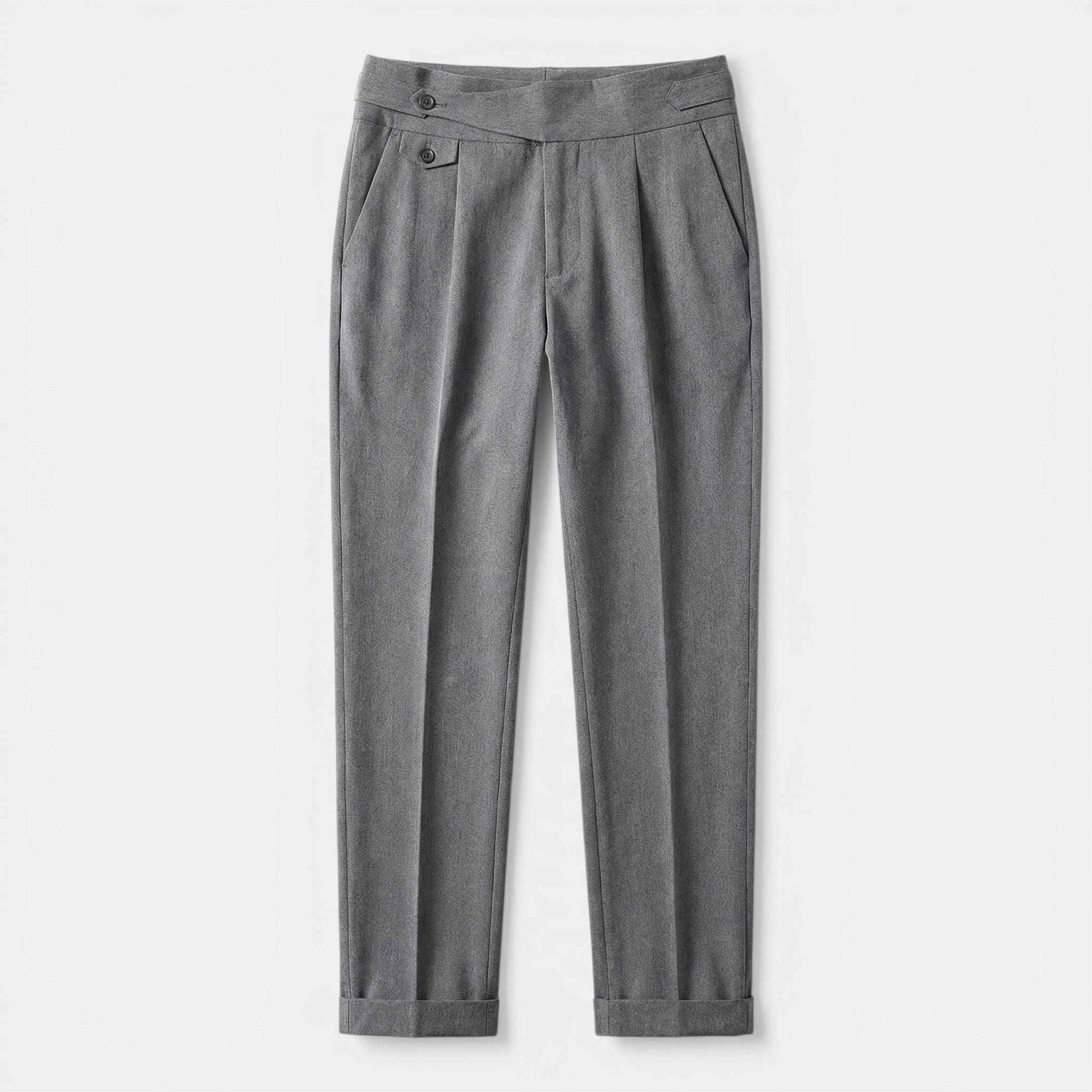 Mens Woven Cropped Suit Pants | Stylish Mid Waist Dress Trousers for All Seasons 5