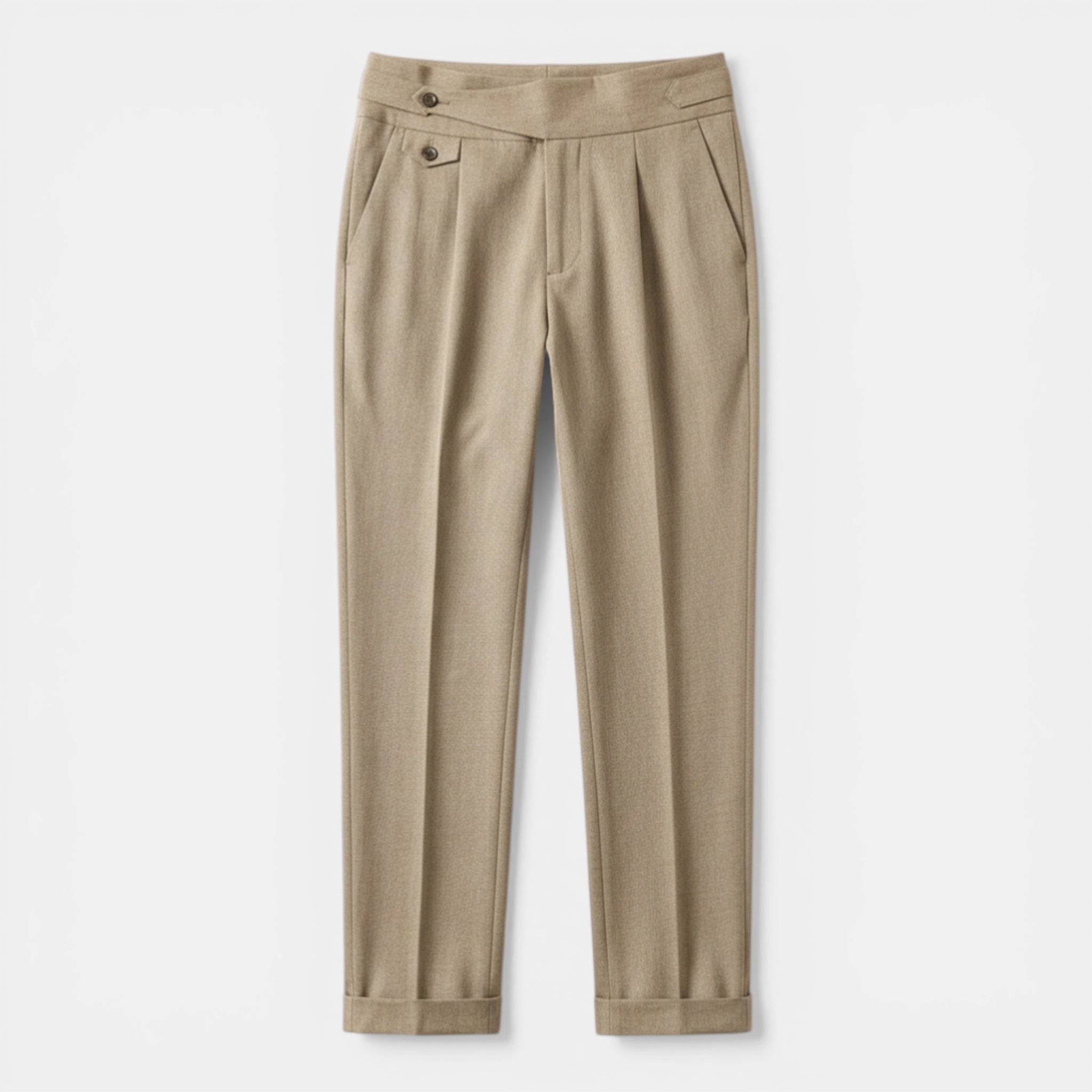 Mens Woven Cropped Suit Pants | Stylish Mid Waist Dress Trousers for All Seasons 6