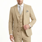 Men's Woven Fabric 3-Piece Suit | Elegant Single Breasted Wedding Attire 18