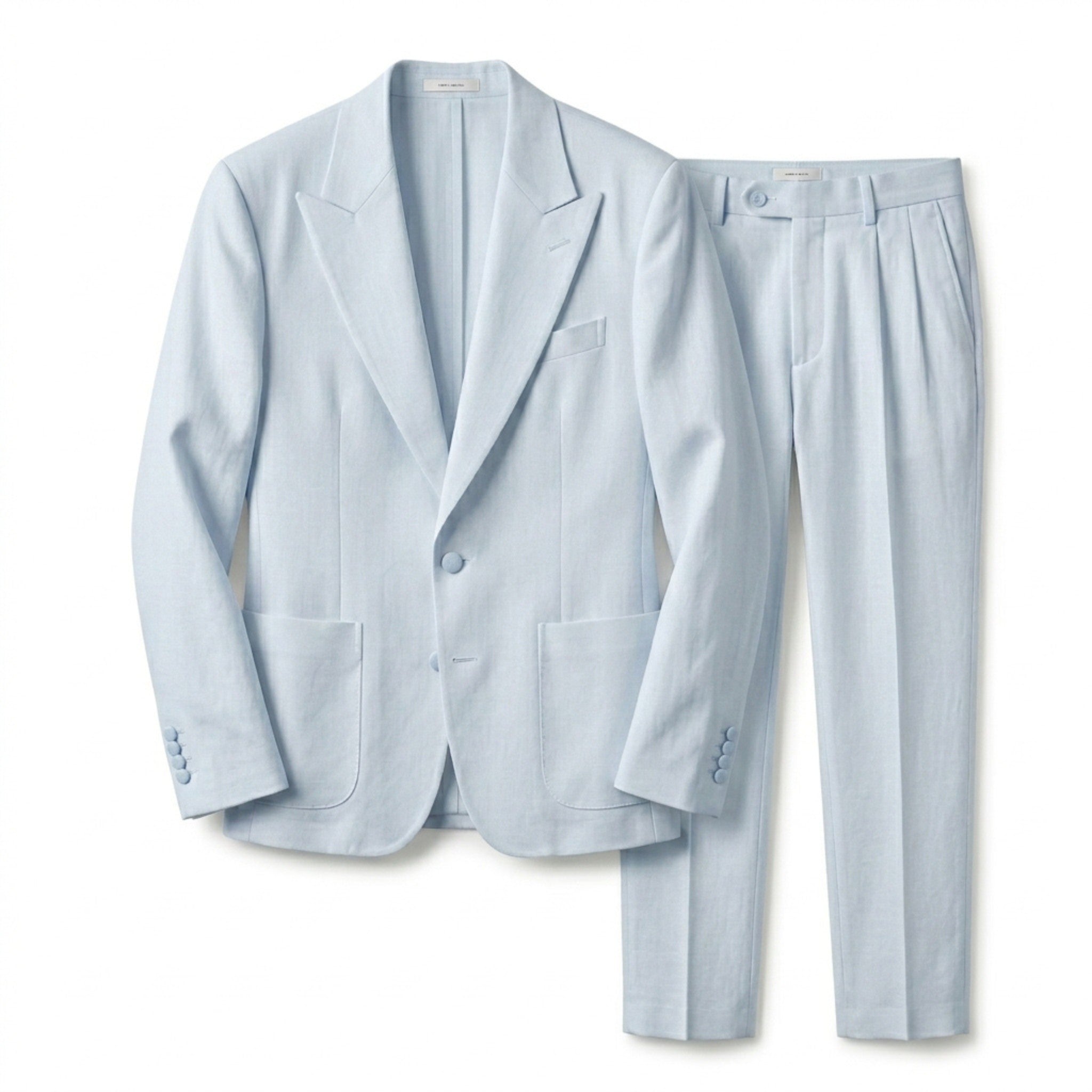 Mens Woven Fabric Two-Piece Suit | Tailored Black Wedding Suit Set for Formal Occasions 2