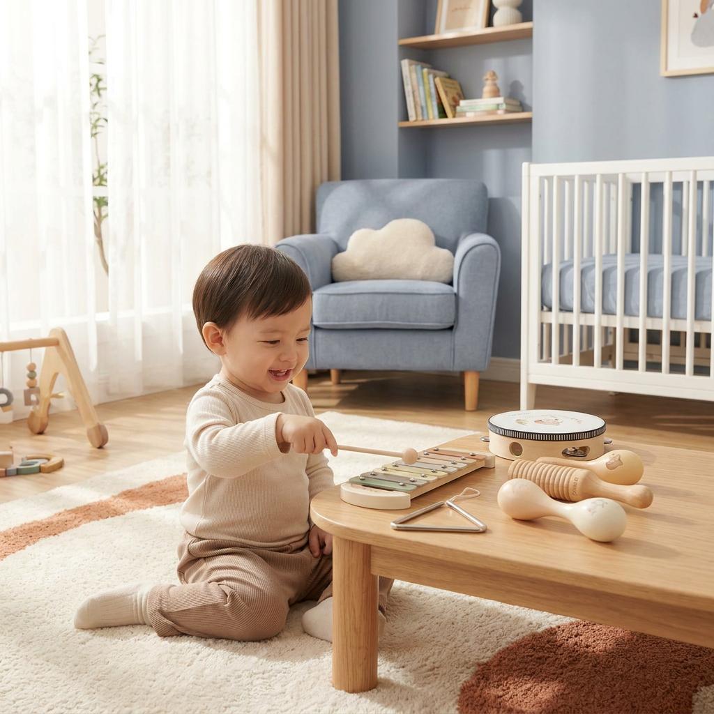 Montessori Wooden Musical Instruments Set for Babies – Sensory Learning Toy 0