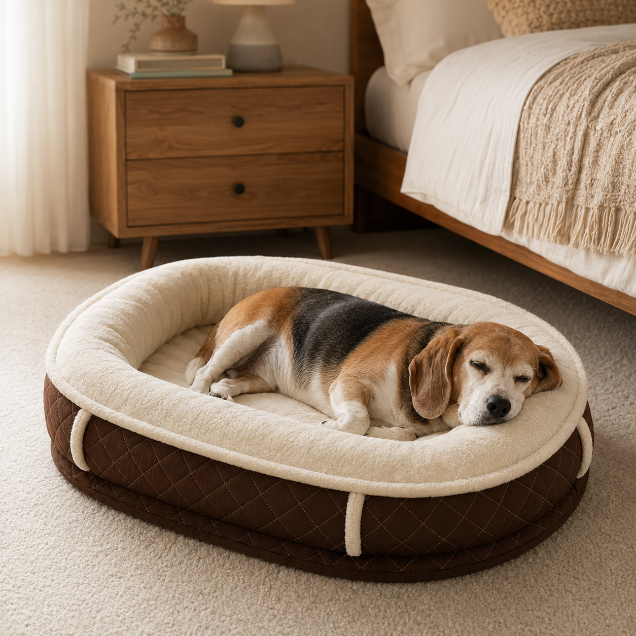Orthopedic Dog Bed | Plush Faux Leather with Removable Cover | Cozy Retreat for Joint Support 2