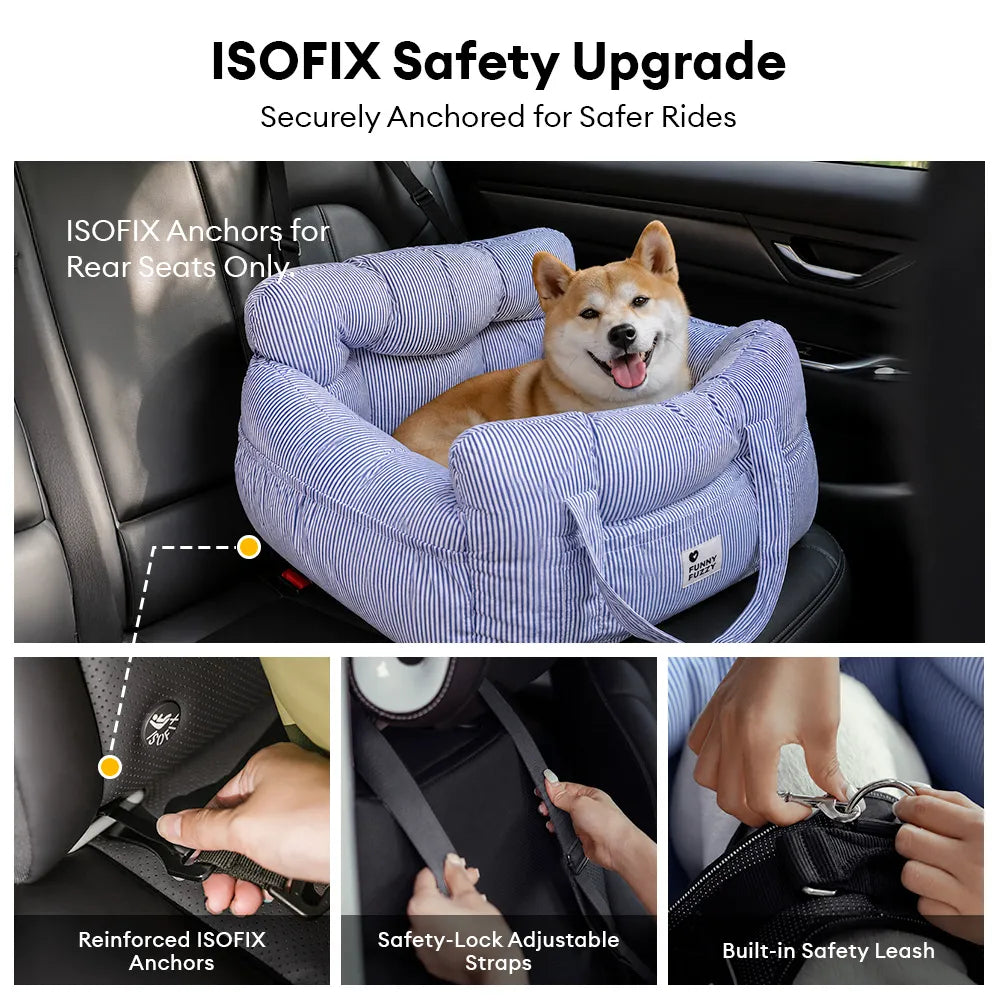 Portable ISOFIX Dog Car Seat Bed with LATCH System 2