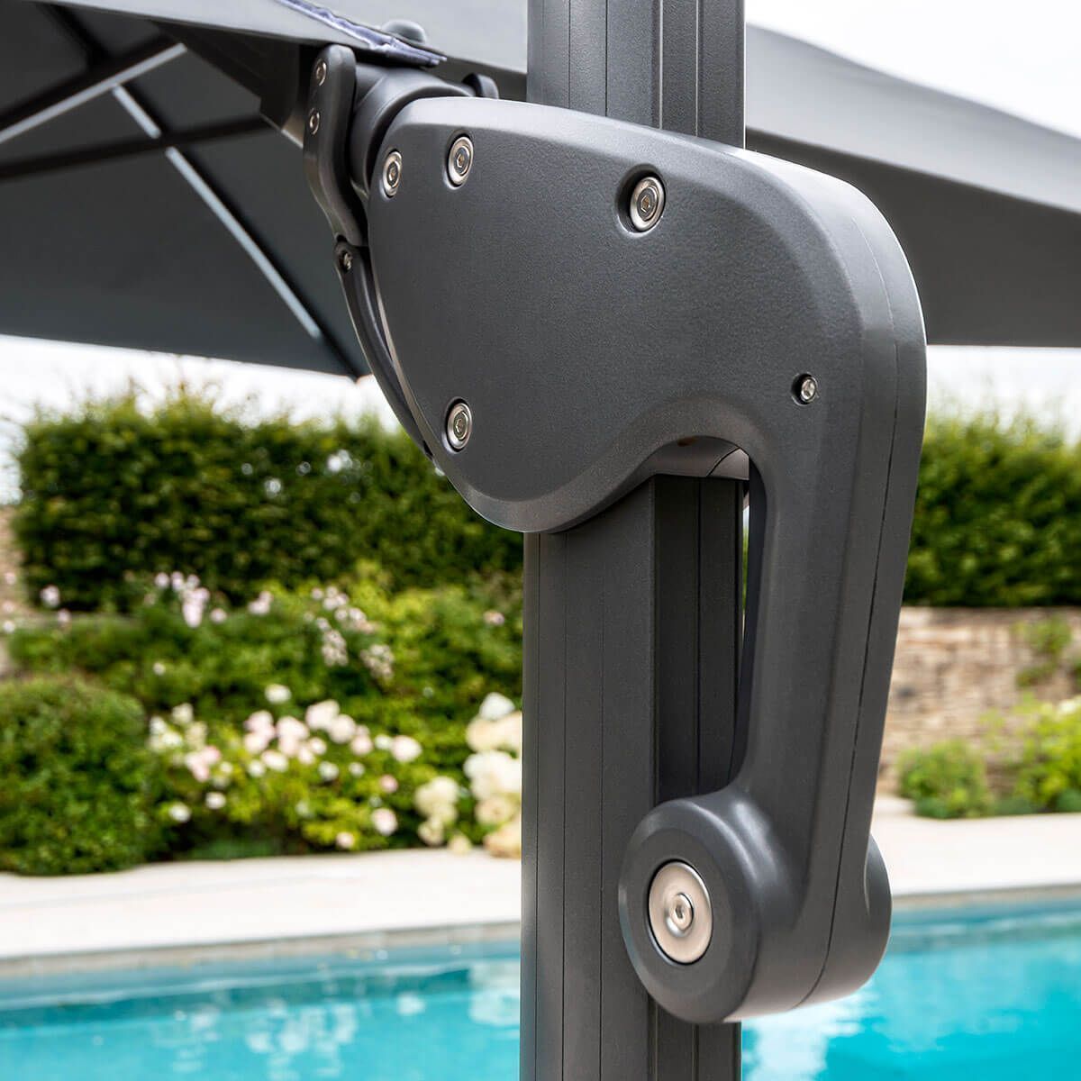 Premium 3m x 3m Cantilever Garden Parasol with LED Lights, 360° Rotation & Base Included 2