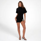 Vestido Mini Fruncido de Tela Suave y Elástica para Mujer | Elegante Atuendo Bodycon para Boda de Verano