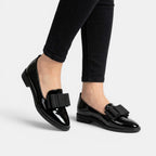 Womens Patent Leather Loafers | Elegant Pointed Toe Slip-On Shoes with Orthopedic Support 3
