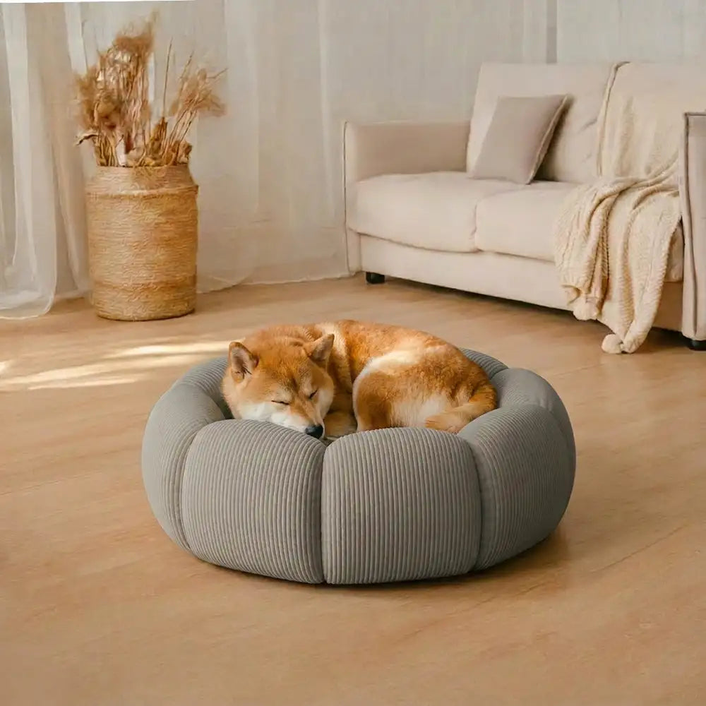Soft Neck Support Washable Round Cat Bed Dog Bed 4