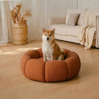 Soft Neck Support Washable Round Cat Bed Dog Bed 5