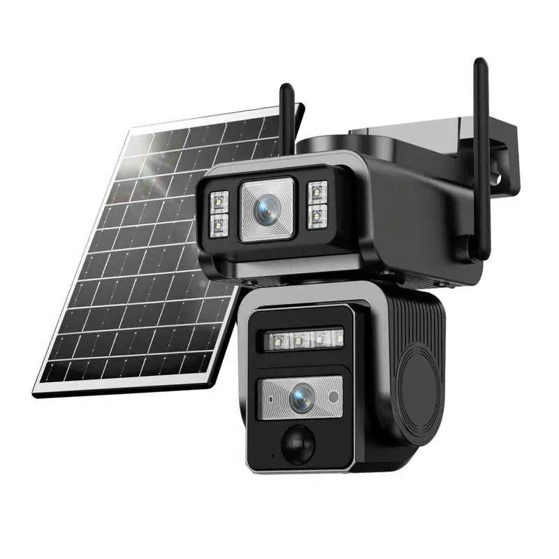 Solar Powered Wireless Security Camera with Auto Tracking, Dual Lens and Two Way Audio 0