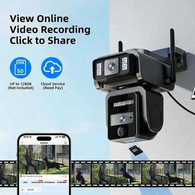 Solar Powered Wireless Security Camera with Auto Tracking, Dual Lens and Two Way Audio 2