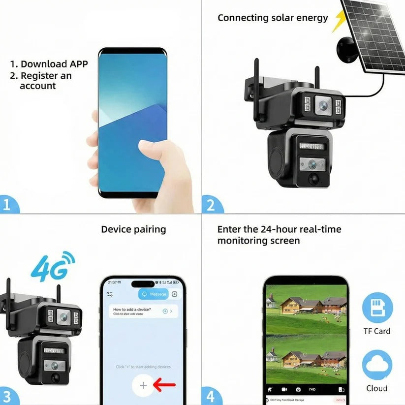 Solar Powered Wireless Security Camera with Auto Tracking, Dual Lens and Two Way Audio 4