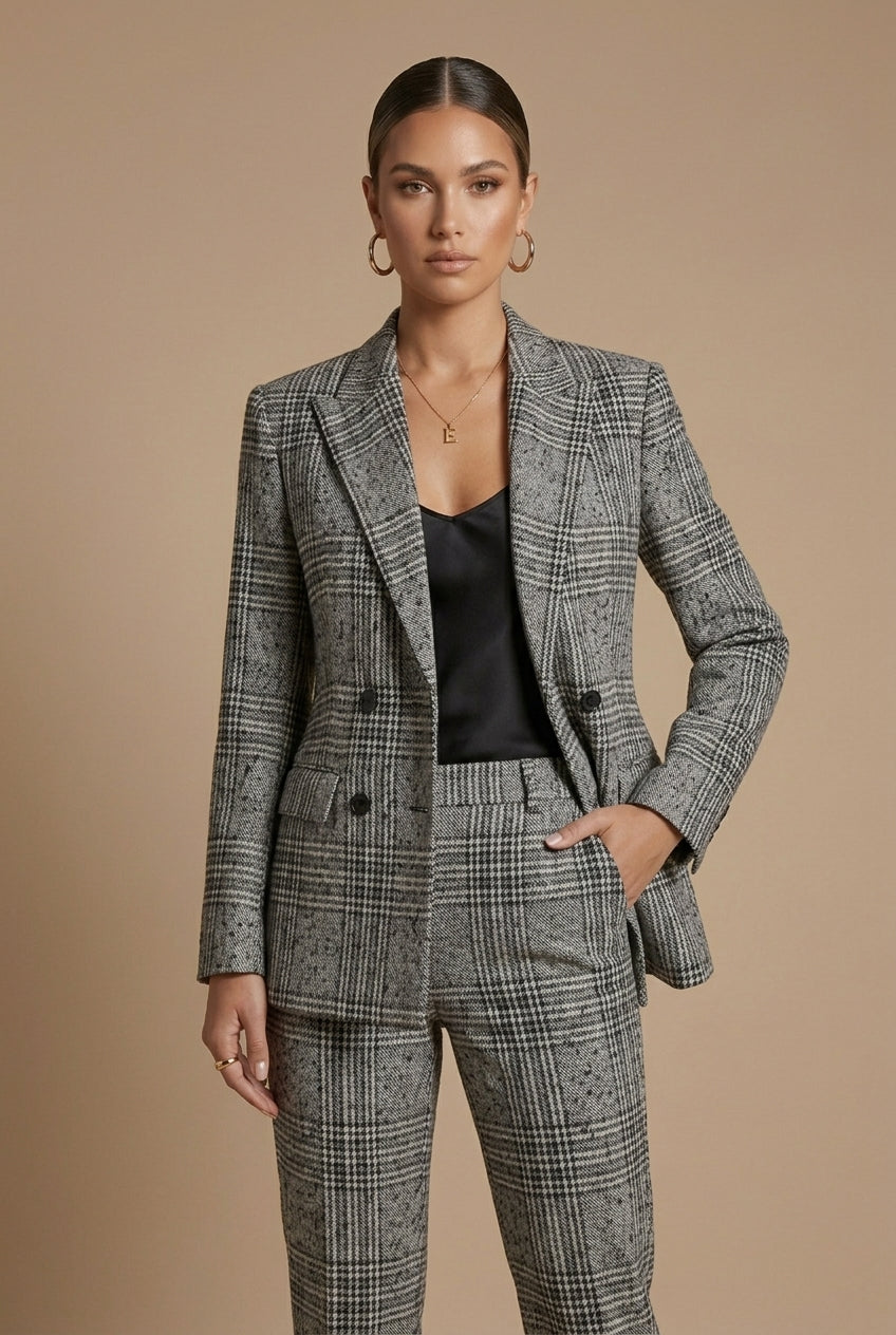 Sophia | Chic Plaid Womens Suit Set for Work and Events 2