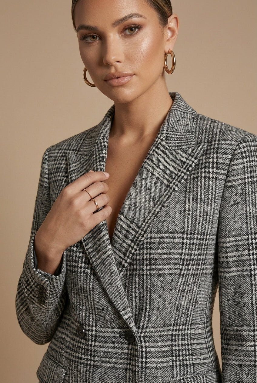 Sophia | Chic Plaid Womens Suit Set for Work and Events 3