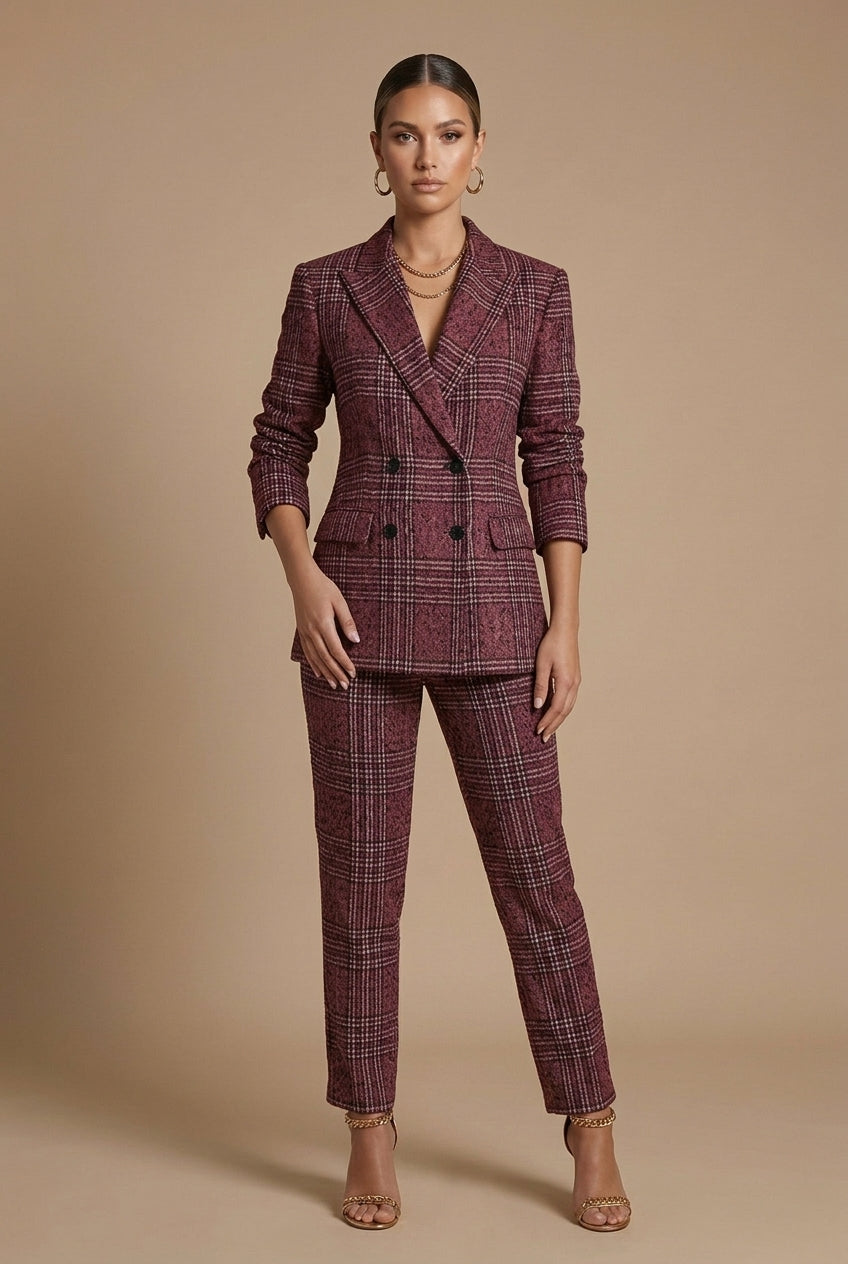 Sophia | Chic Plaid Womens Suit Set for Work and Events 5