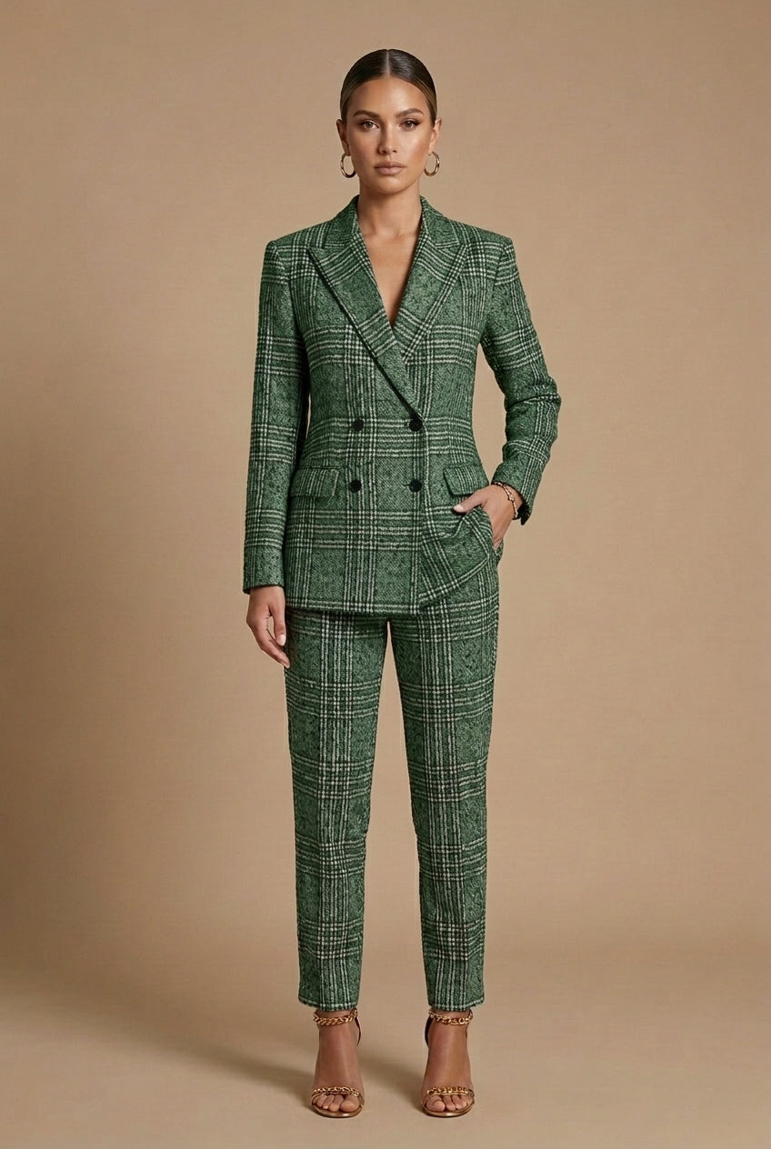 Sophia | Chic Plaid Womens Suit Set for Work and Events 7