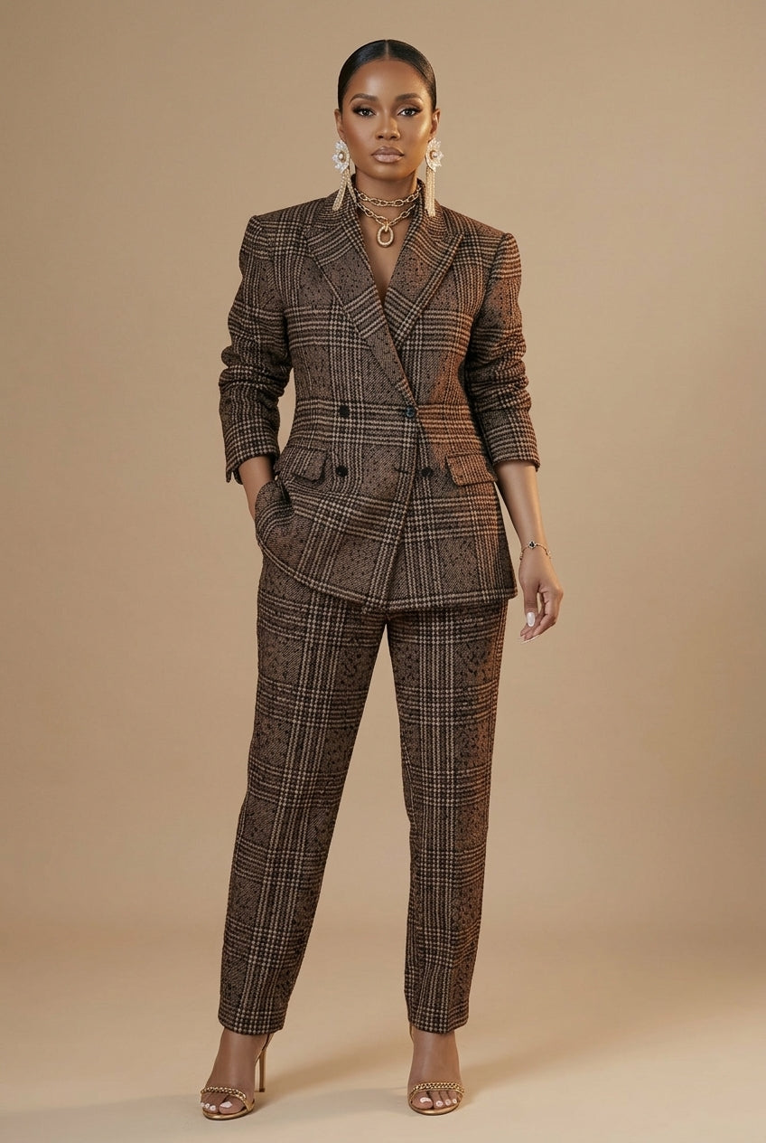 Sophia | Chic Plaid Womens Suit Set for Work and Events 8