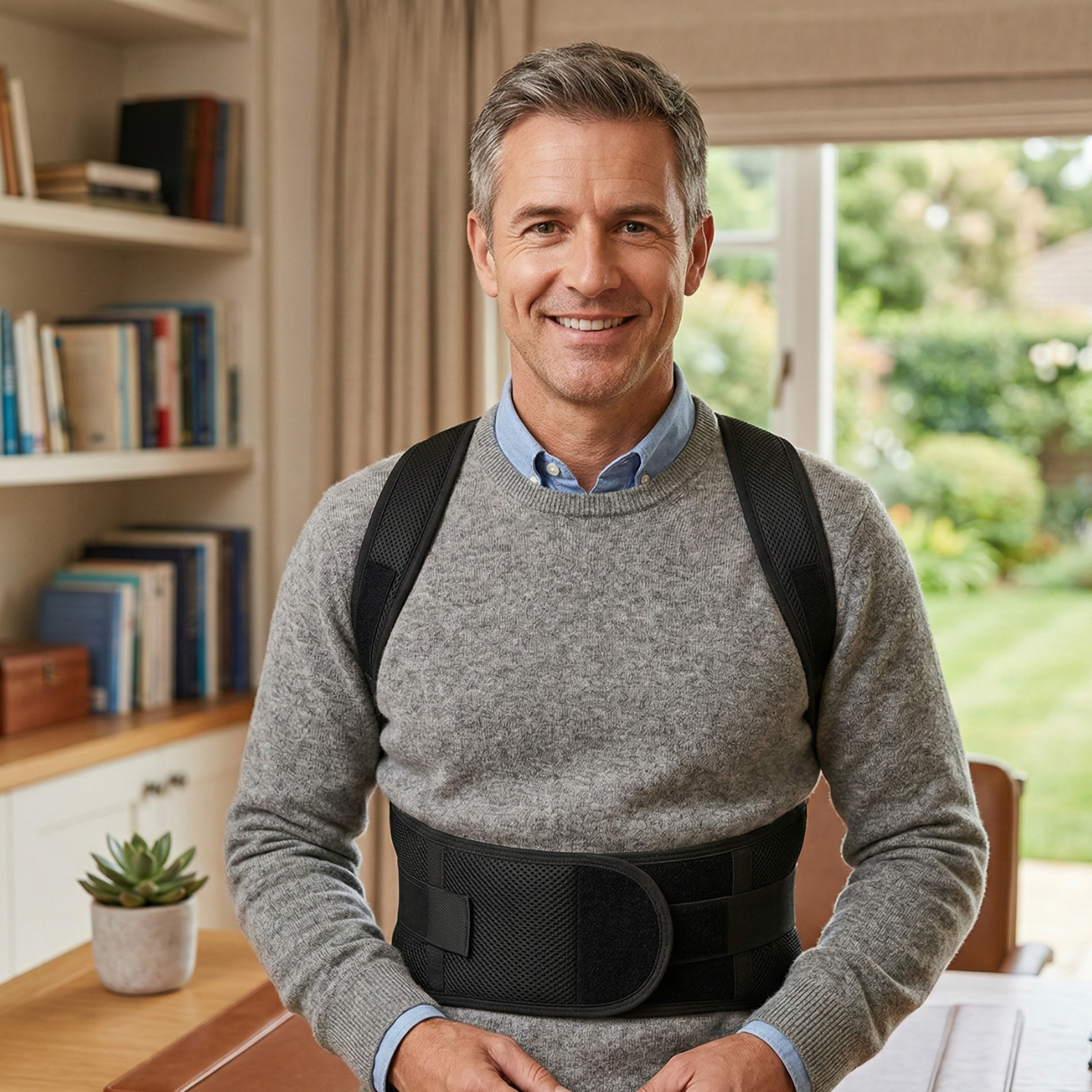 Unisex Adjustable Fabric Posture Brace | Comfortable Back Support for Improved Alignment 2