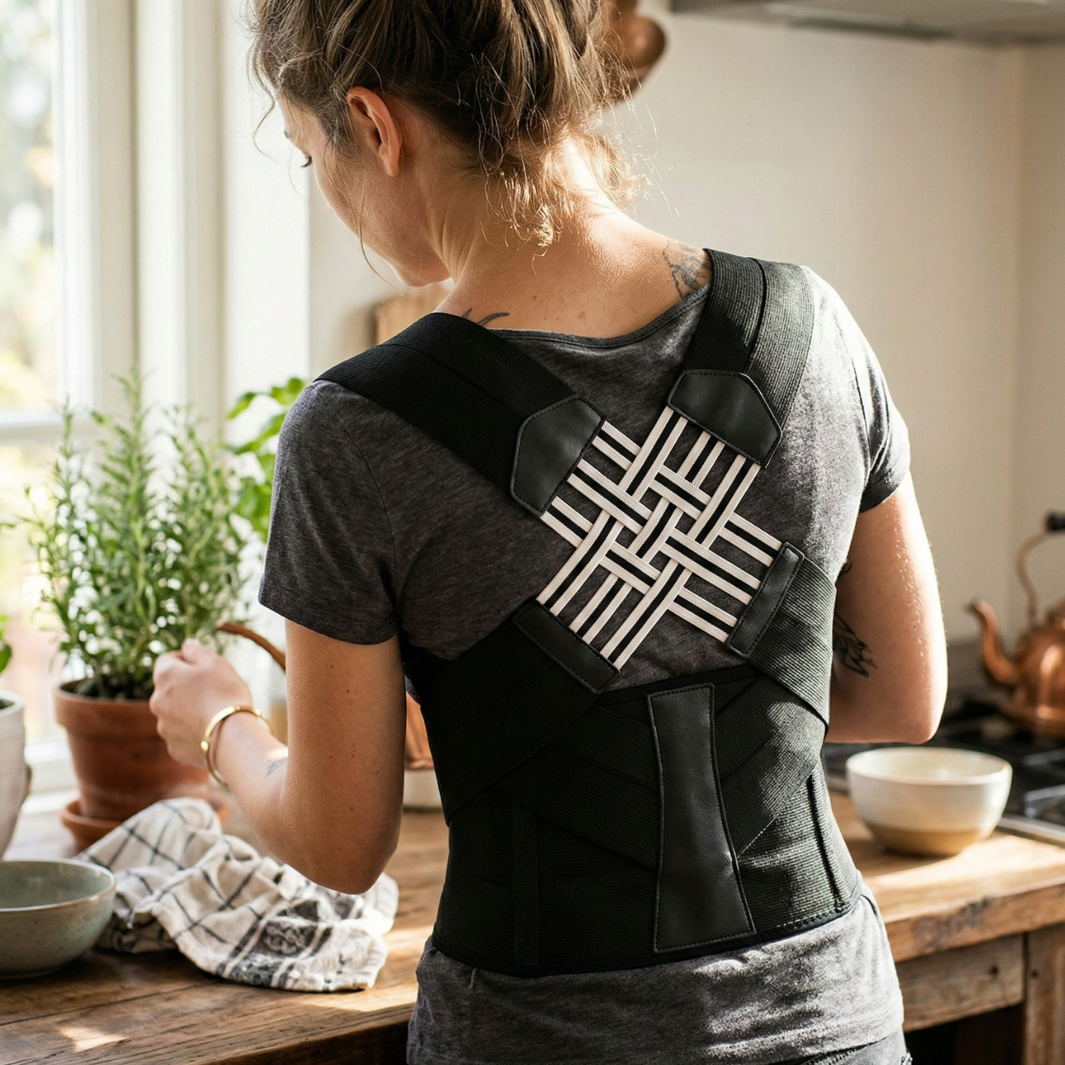 Unisex Adjustable Fabric Posture Corrector | Comfortable Back Brace for Posture Support 0