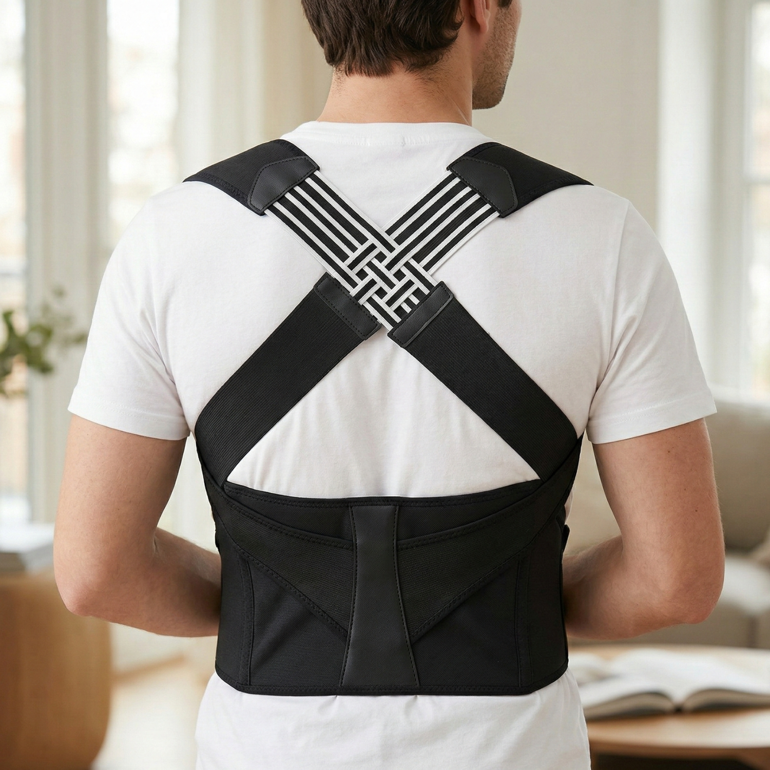 Unisex Adjustable Fabric Posture Corrector | Comfortable Back Brace for Posture Support 1