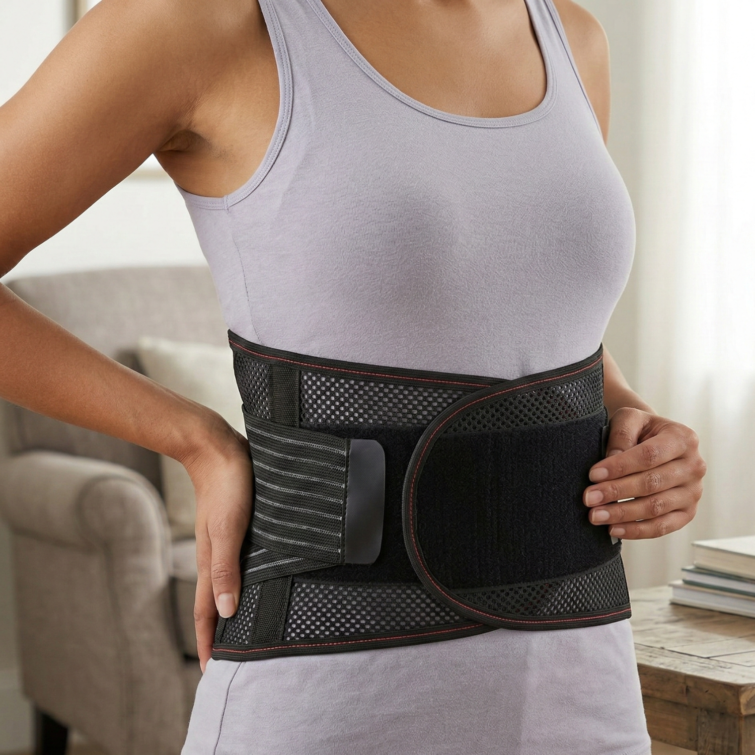 Unisex Breathable Mesh Lumbar Support Belt | Ergonomic Back Brace for Pain Relief 1