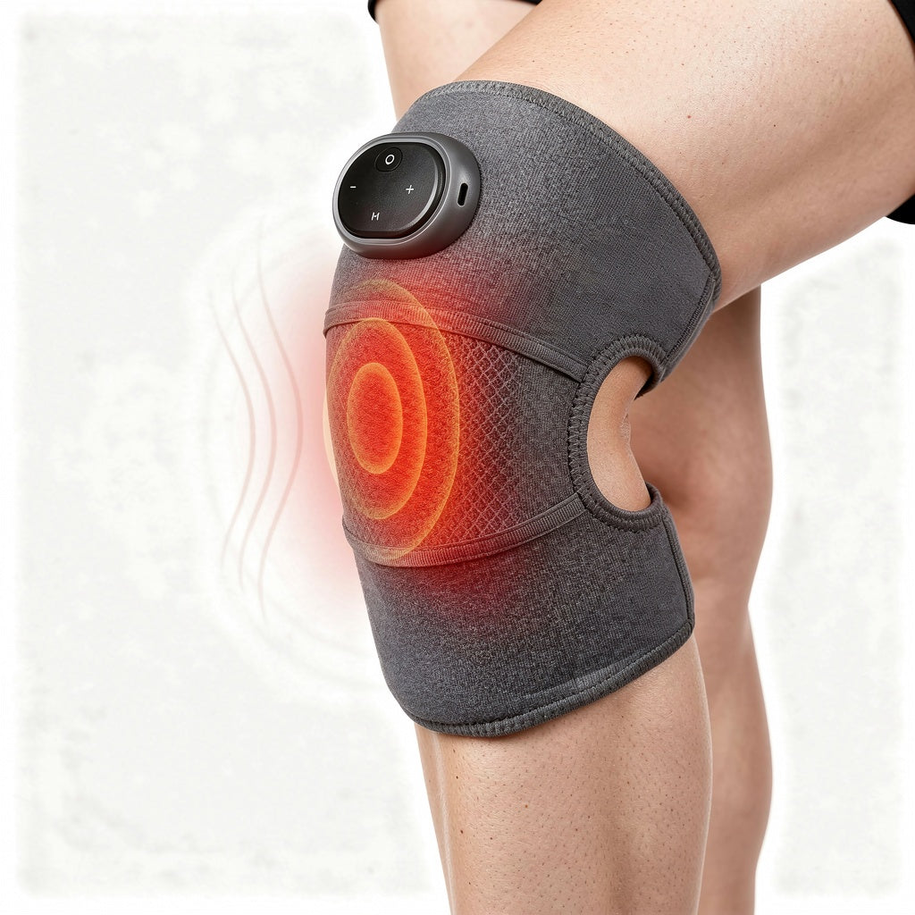 Unisex Soft Fabric Electric Knee Massager | Adjustable Heating Vibration Comfort Device 2