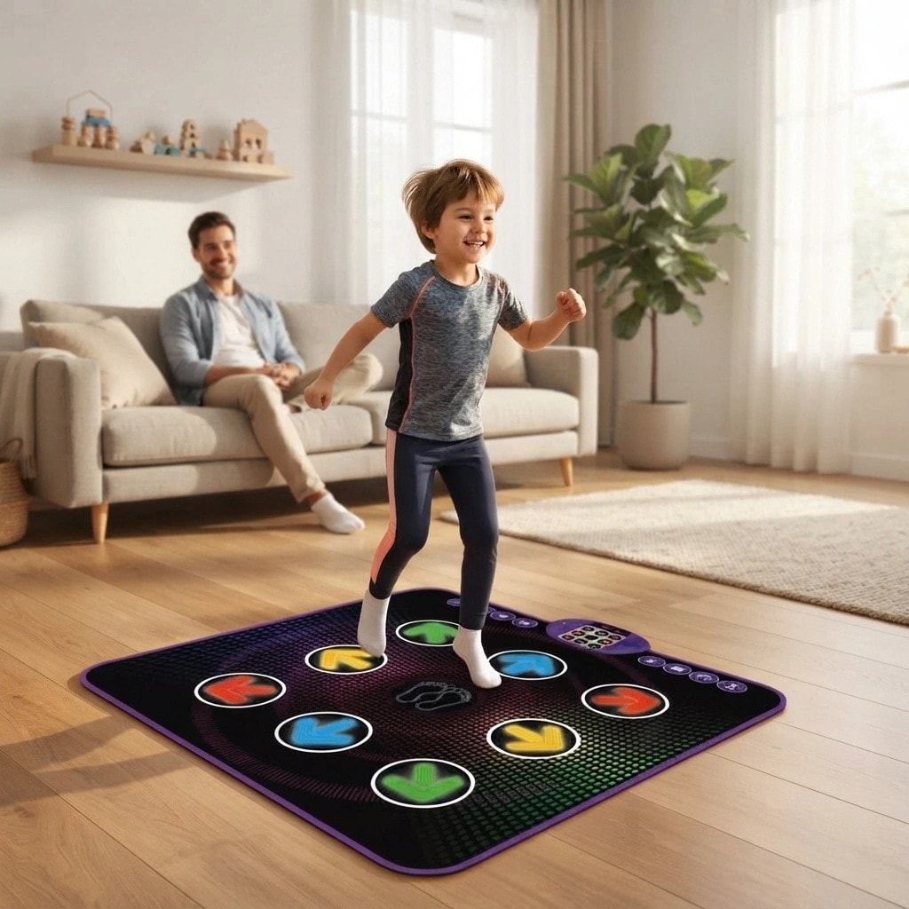 Tapis de danse Bluetooth pour enfants avec pavés lumineux, jeux musicaux et mode deux joueurs