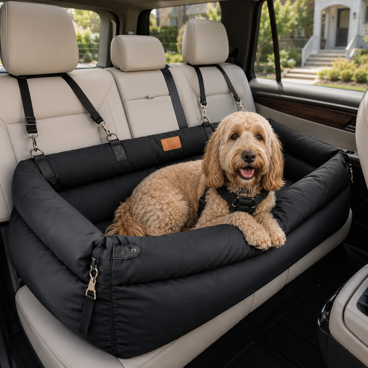 Waterproof Dog Car Seat Bed – Padded Travel Bed for Dogs 4