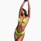 Womens Adjustable Nylon Bikini Set | Modern High-Cut Swimwear 4