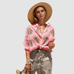 Women's Breathable Fabric Blouse | Flowy Fit Casual Top 1