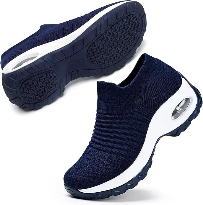 Women's Breathable Synthetic Slip-On Sneakers | Comfortable Arch Support Walking Shoes 3