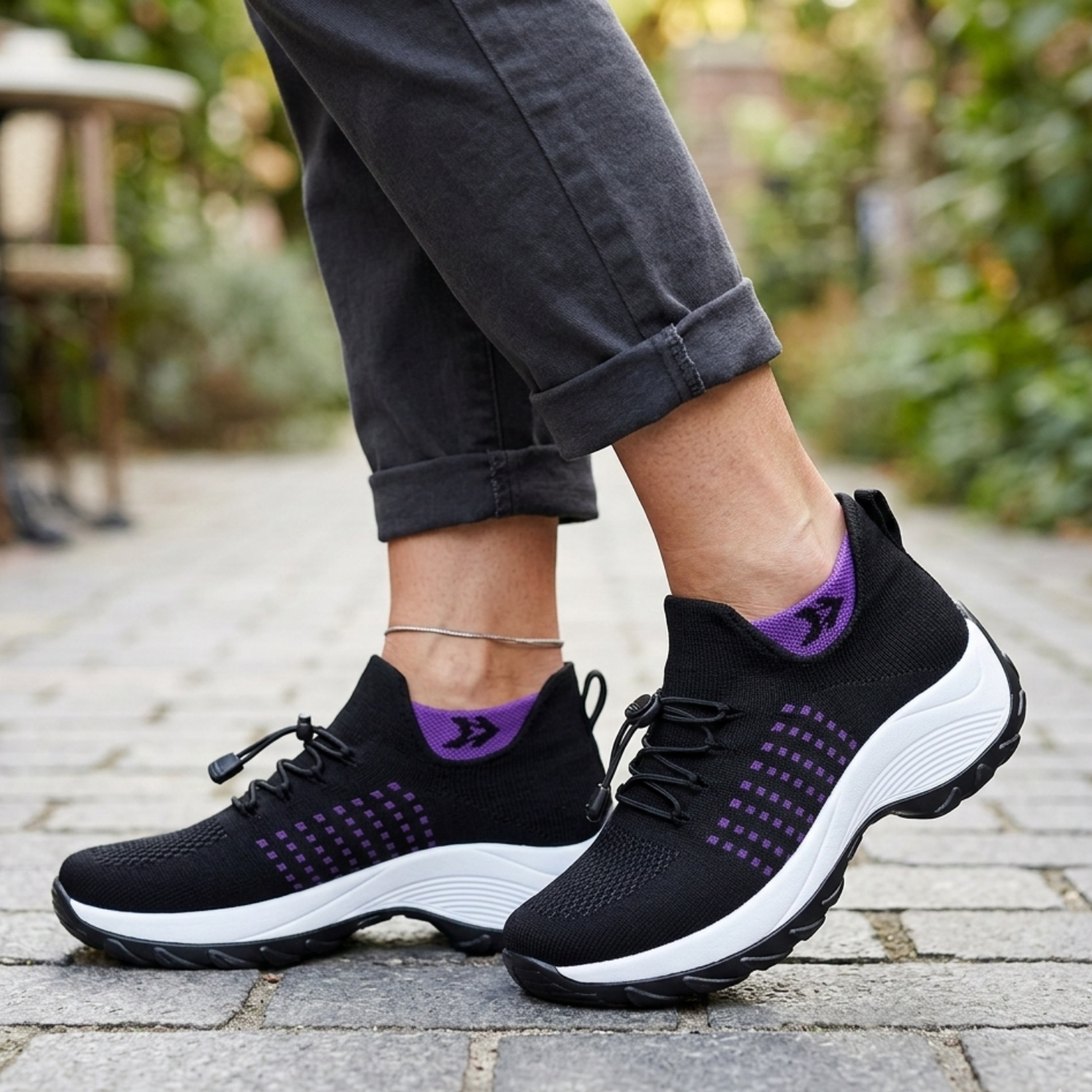 Women's Breathable Synthetic Sneakers | Comfortable Slip-On Walking Shoes 1