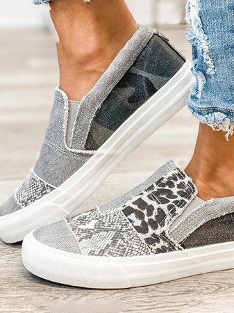 Womens Comfortable Canvas Slip-Ons | Trendy Lightweight Everyday Shoes 9