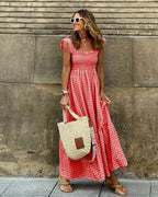 Women's Cotton Gingham Maxi Dress | Elegant Flowing Summer Style 3