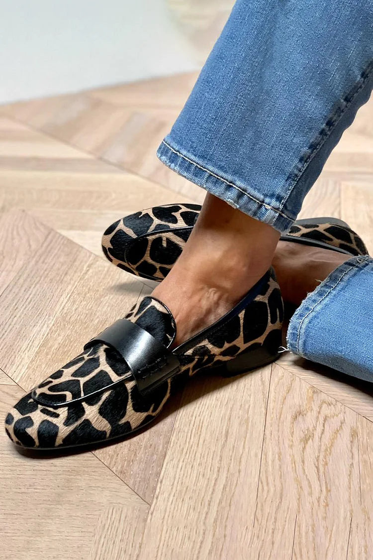 Womens Cow Print Loafers | Cozy Soft Everyday Slip-On Shoes 3