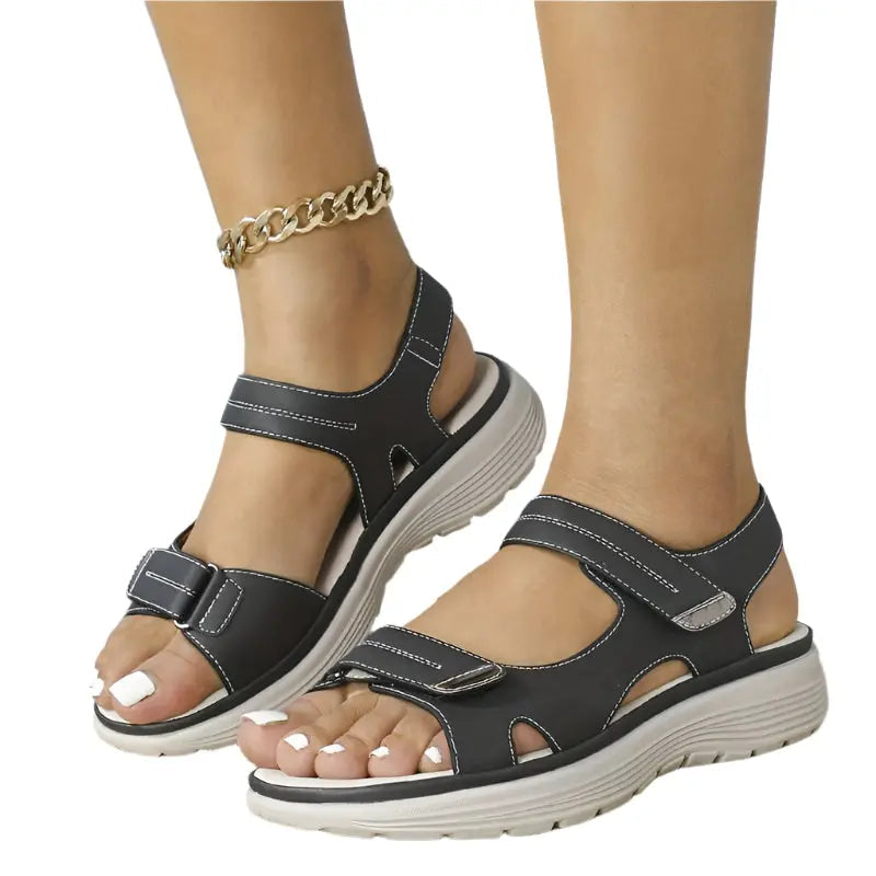 Womens Cushioned Synthetic Sandals | Stylish Adjustable Comfort Footwear 1