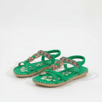 Womens Decorative Bead Flat Sandals | Stylish Open Toe Summer Footwear 11