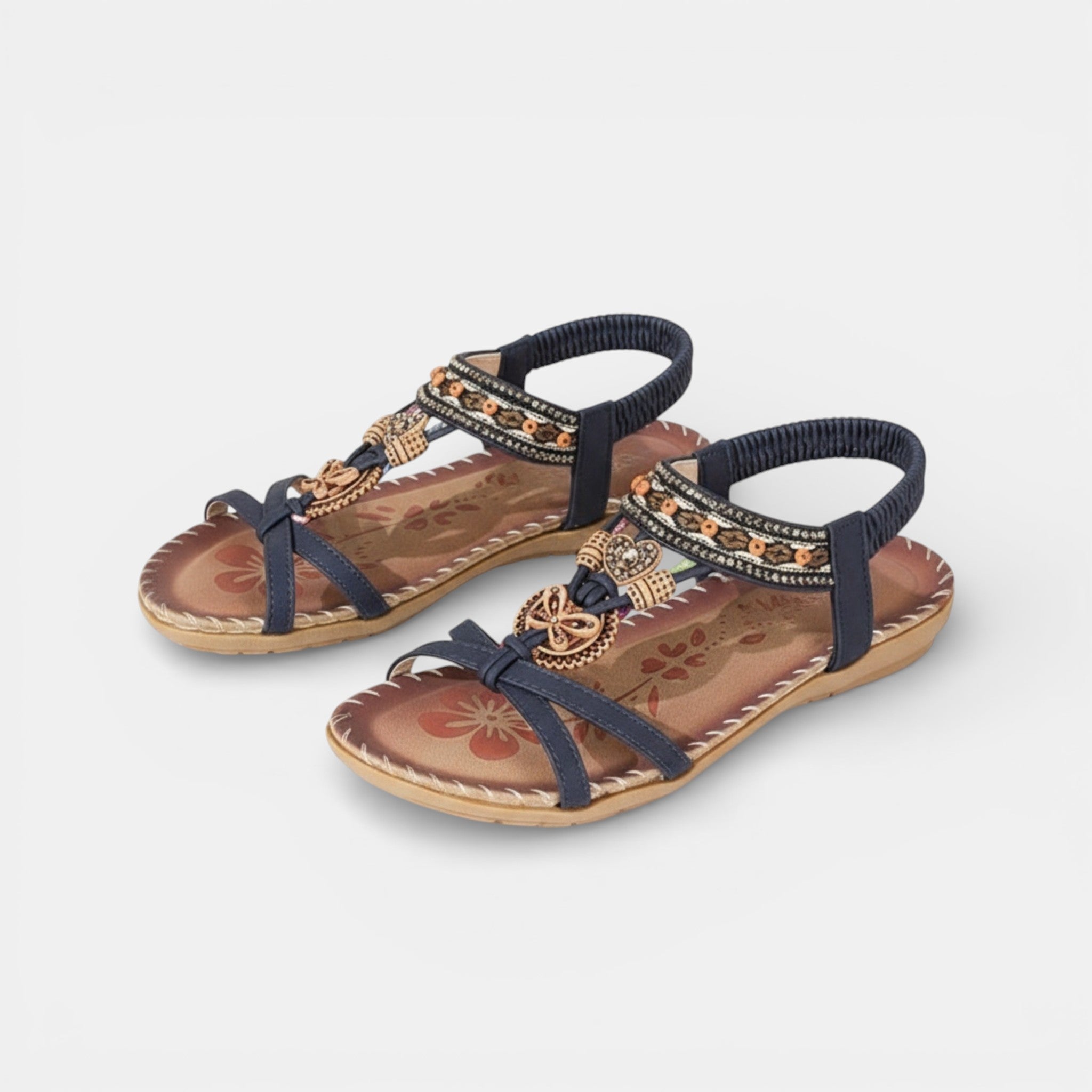 Womens Decorative Bead Flat Sandals | Stylish Open Toe Summer Footwear 12