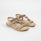 Womens Decorative Bead Flat Sandals | Stylish Open Toe Summer Footwear 13